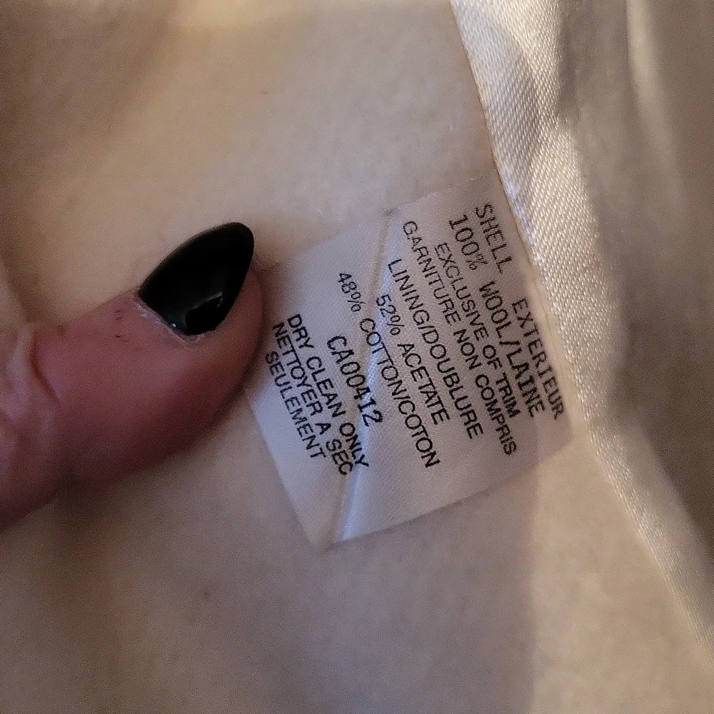 Hudson Bay Cream Wool Coat Size Large - Picture 5 of 6
